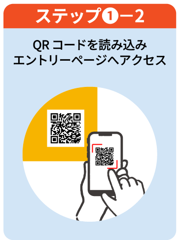 ステップ1-2 QRコードを読み込みエントリーページへアクセス